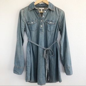 Liz Lange Maternity Chambray Denim Dress XS